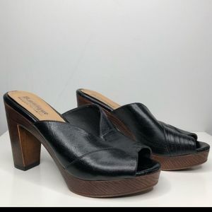 SOLD B.Unique Black Slide on Platform Sandals Size EU 38 or US 7.5/8